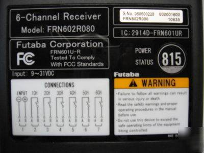 Futaba frn-0602U frn industrial remote construction 