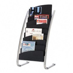 New literature & magazine floor display, black/chrom...