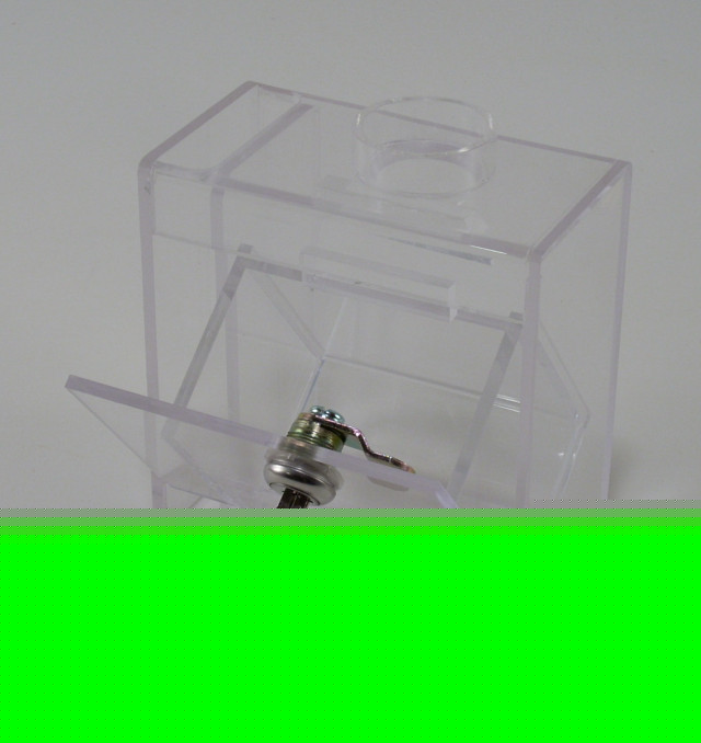 New mystery plexiglass lock box clear w/ key 