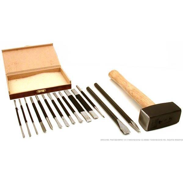 Stone chisel set & hammer 15PC