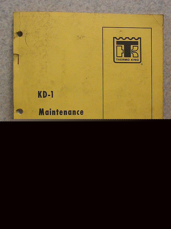 Thermo king kd-1 kd 1 maintenance manual book guide