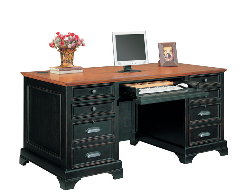 Black cape cod executive home office computer desk