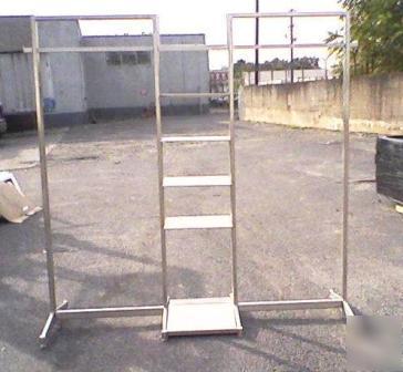 Metal clothing display chrome retail racks used lot 6