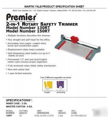 New martin yale 130RT two-in-one safety rotary trimmer 