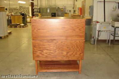 10 drawer oak flat file cabinet with stand