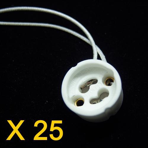 25PCS GU10 led halogen lamp bulb wire connector socket