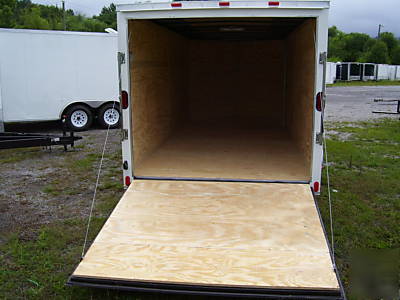 7 x 16 enclosed v-nose cargo motorcycle utility trailer