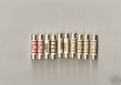 Fuses pk OF10 pcs 25MM household plug 13A, 5A, 3A 