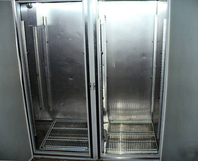 Hobart stainless steel three-door freezer