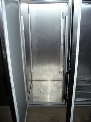 Hobart stainless steel three-door freezer