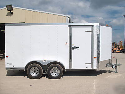 14FT 7X14 7 x 14 v-nose enclosed cargo trailer in texas