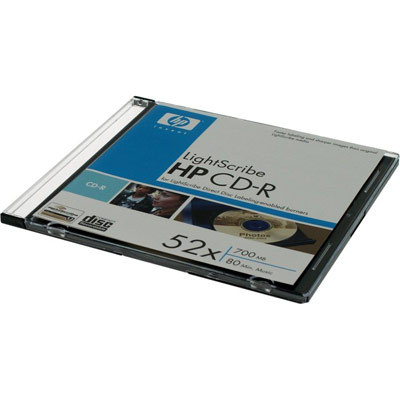 Hewlett packard lightscribe 52X cd-r slim jewel case
