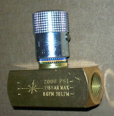 New hydraulic flow/speed control valve 3/8â€ 2000PSI 