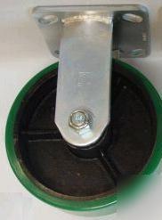 New one rigid caster green poly on steel 8