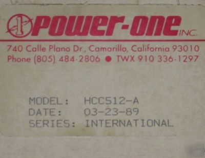 New power-one power supply model HCC512A