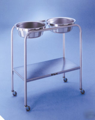 Stainless steel basins 8 1/2 quart solution stands 