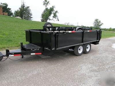 New 8 x 16 x 2 removable sides dump trailer 14 k bumper 