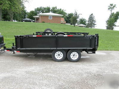 New 8 x 16 x 2 removable sides dump trailer 14 k bumper 