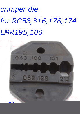 Crimper hex die RG178 RG316 RG174 RG58 LMR195 LMR100