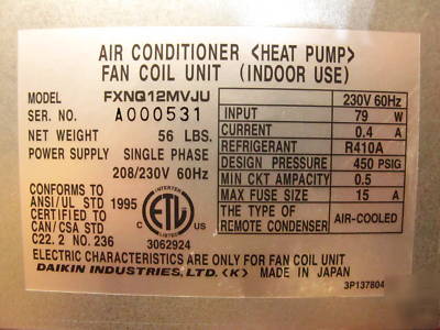 Daikin floor stand ac unit fxnq 12MVJU heat pump fan 