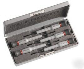 Facom 5 piece flat pozi micro-tech screwdriver aef.J5