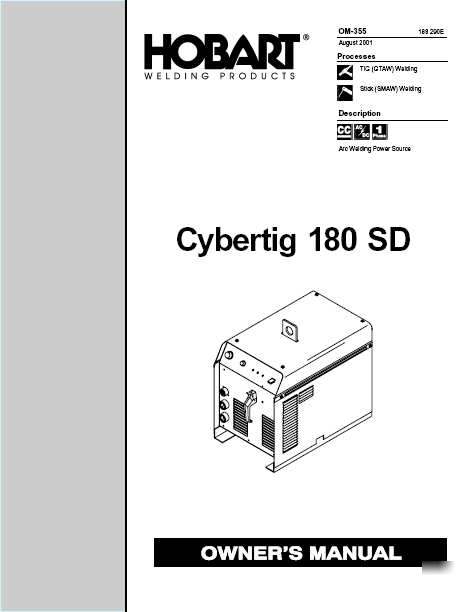 Hobart cybertig 180 sd owners manual