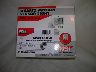 150 watt quartz motion sensor light white