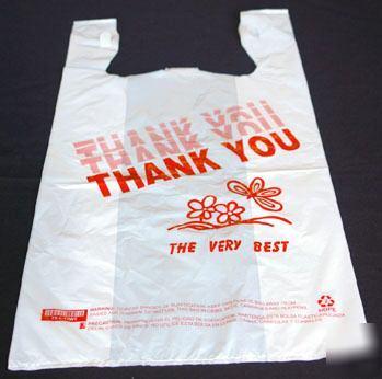 880 8X5X16 small retail shoppper thank you t shirt bags