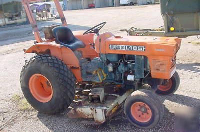 Kabota l 185 diesel tractor with finish mower 3 pt pto