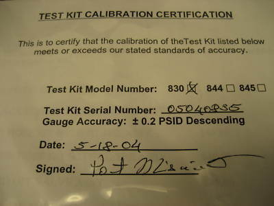 Mid-west instrument 830 backflow test kit vacuum check