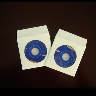 100X cd dvd paper sleeve flap clear window for mini cd