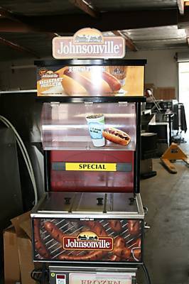 Apw concession johnsonville hot dog cooker + display