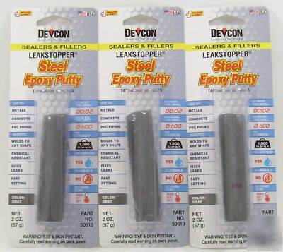 Devcon leakstopper steal epoxy putty 3 pack
