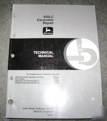 John deere 450LC excavator technical repair manual jd
