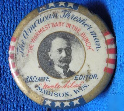 Madison, wi. american thresherman magazine.pinback.1910