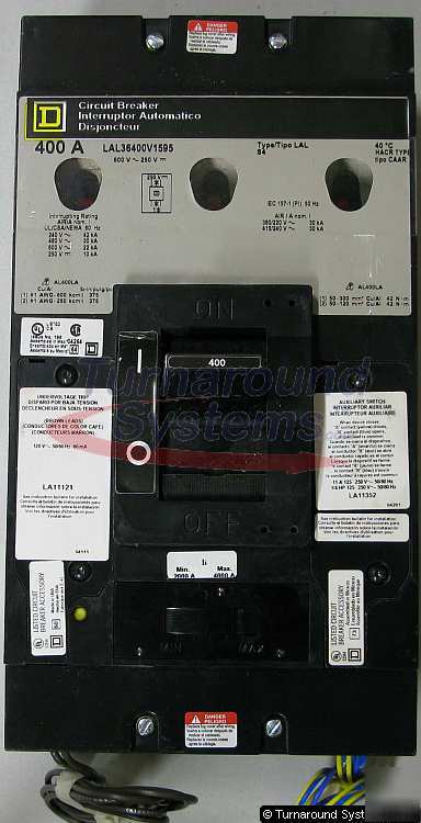 New square d LAL36400V1595 circuit breaker, 400 amp, 