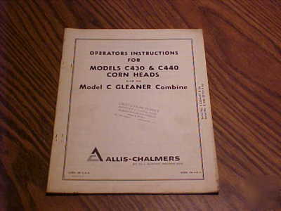 Allis-chalmers farm equipment operator's manuals lot 5