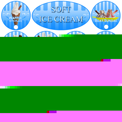 Ice cream van / truck parlour sticker,traditional style