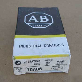 New allen-bradley 70A86 size 0 operating coil 120V 60HZ