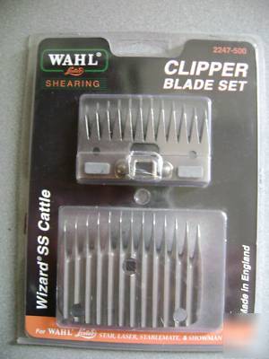 New wahl wizard ss cattle replacement clipper blade set 