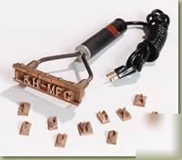 Unique specialty electric branding iron wood leathernwt