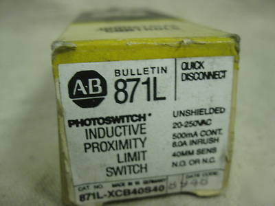 871L-XCB40S40 allen bradley inductive prox limit switch