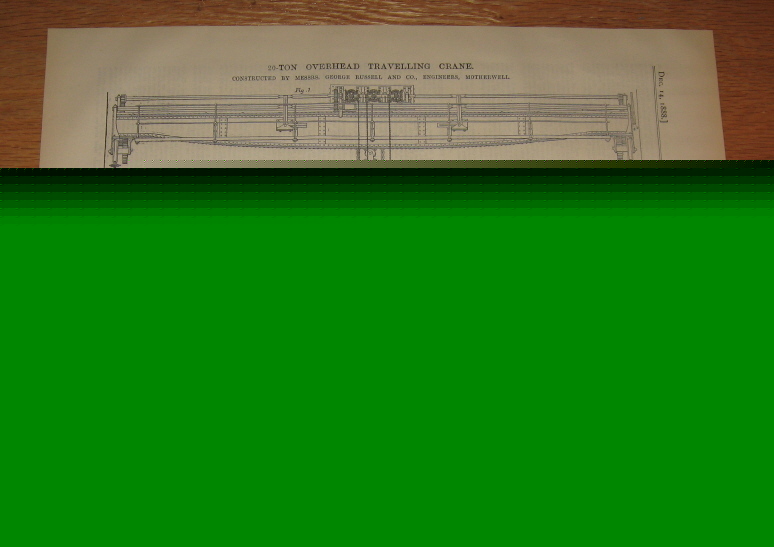 20 t overhead travelling crane motherwell scotland 1888