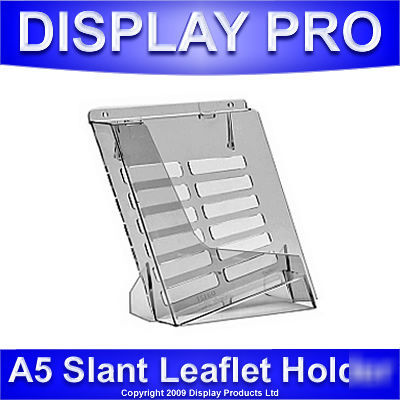 A5 slatwall or counter leaflet holder retail displays