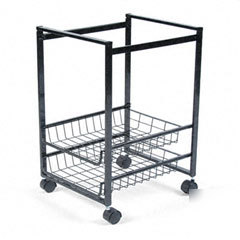Advantus mobile steel file cart with sliding wiregrid