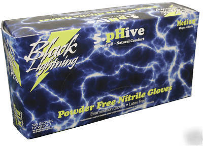 Black lightning nitrile gloves latex free xxl case 10