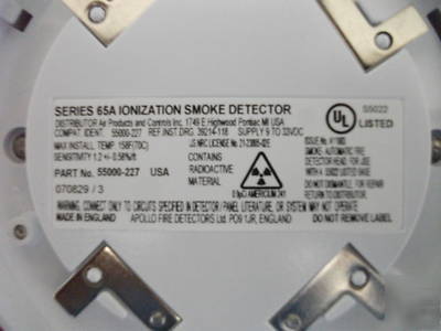Global fire ionization smoke detector 24VDC 