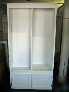 Custom lighted display cabinet w/storage in base & rear