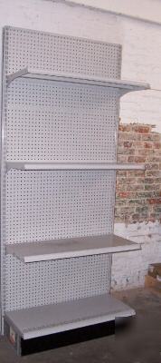 End caps streater gray 3 ft used store gondola shelving