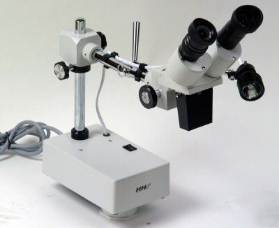 New stereo microscope w/universal stand- 